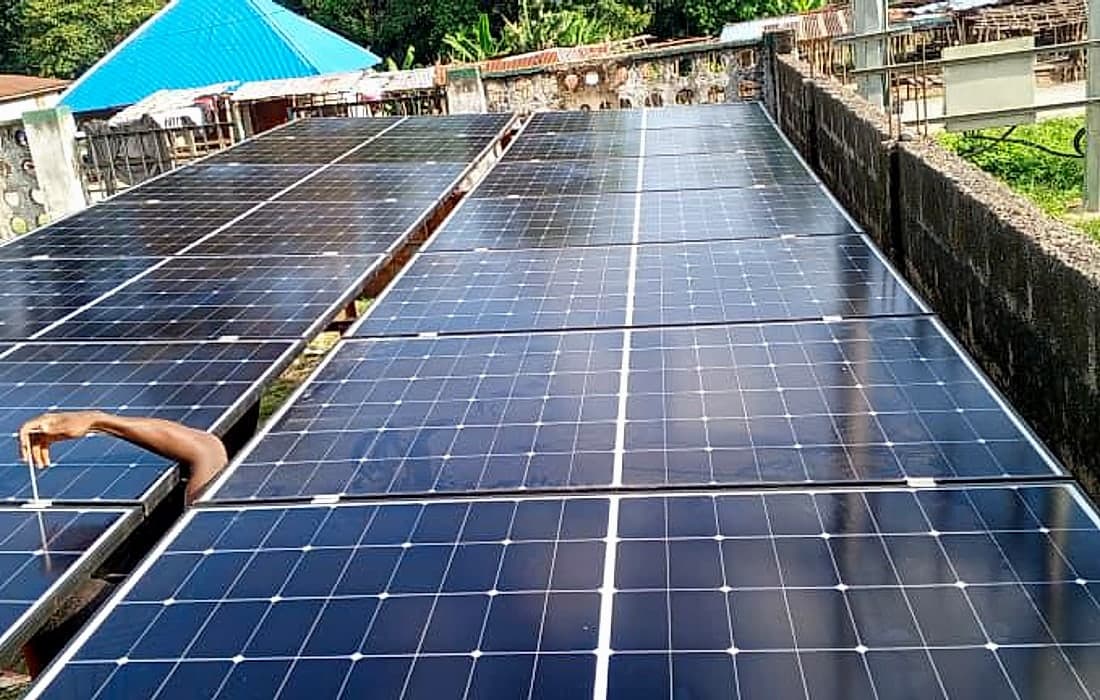 Solar Panel Array Close-Up